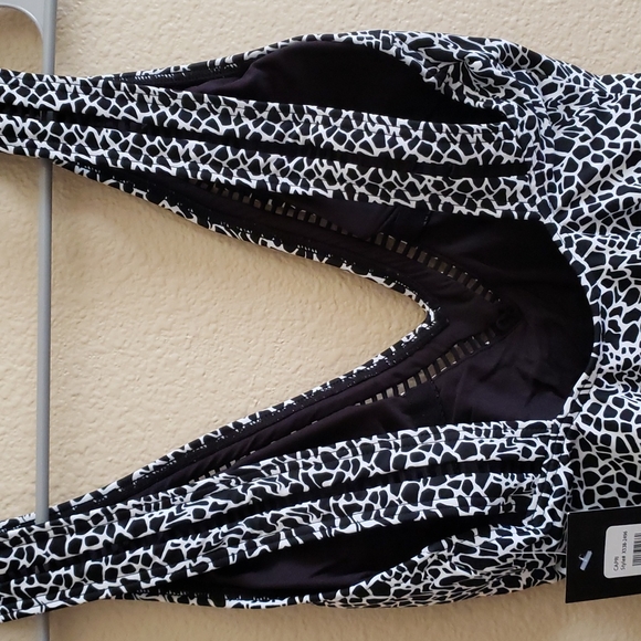 Frederick's Capri Plunge Neckline One Piece Swim Suit - Picture 6 of 7